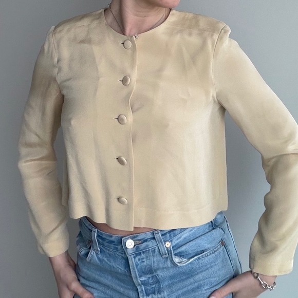 Maggy London Petites‎ 100% Silk Preppy Style Blouse Size 4